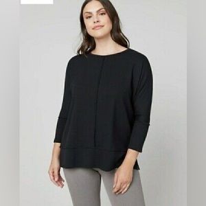 Spanx Perfect Length Black Top Dolman 3/4 Sleeve Medium